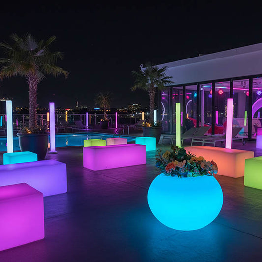 LED Glow Planter Fish Bowl Waterproof White (55cmDx45cmH)