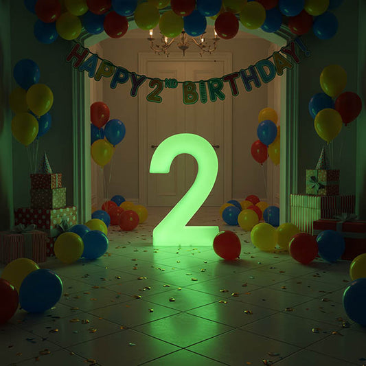 Large Remote LED Number 2 (50x10x80cmH)