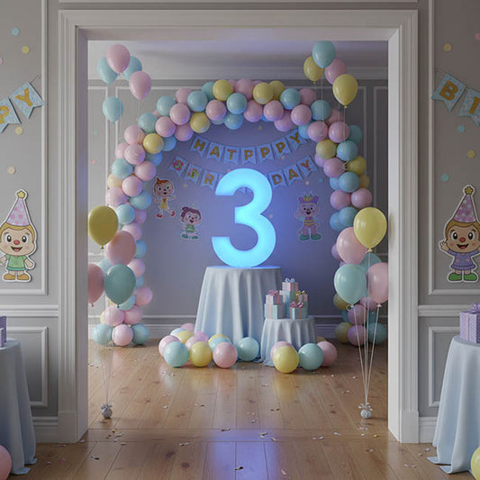 Large Remote LED Number 3 (52x10x80cmH)