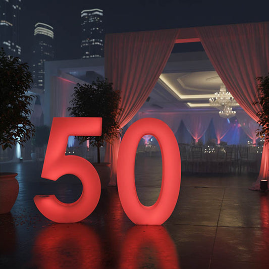 Large Remote LED Number 5 (51.8x10x80cmH)