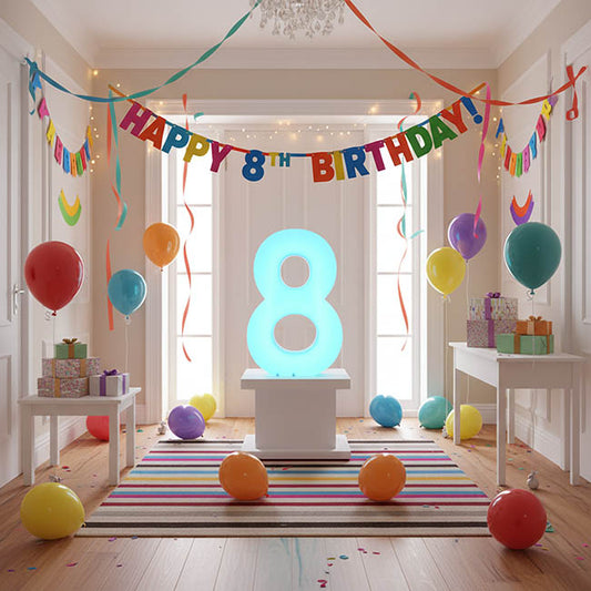 Large Remote LED Number 8 (51.7x10x80cmH)