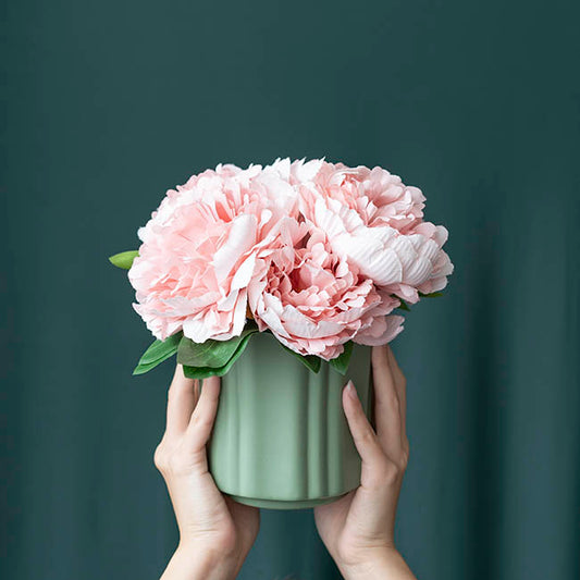 Ceramic Florence Vase Matte Green (12Dx12.5cmH)