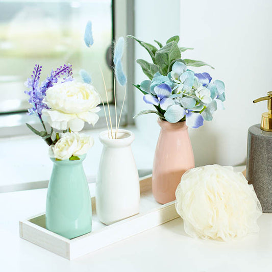 Ceramic Milk Bottle Petite White (6.5Dx14cmH)