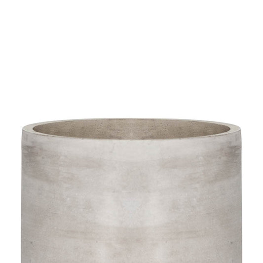 Cement Floral Cylinder Grey (12Dx12cmH)