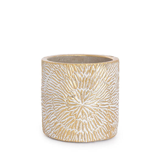 Cement Viola Cylinder Pot Gold (10Dx10cmH)