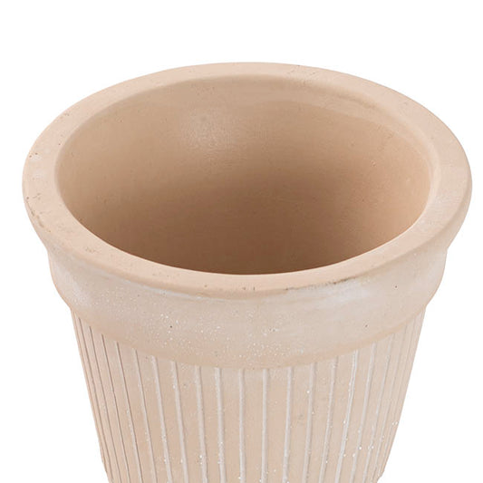 Cement Ember Pot Off White (8.5x13x10.5cmH)