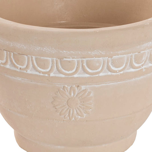 Cement Rosette Pot Off White (10x18x12.5cmH)
