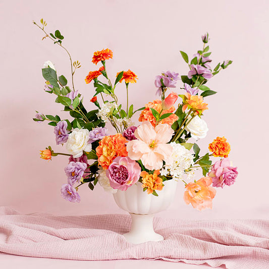 Ceramic Compote Olivia Vases White (17Dx17cmH)