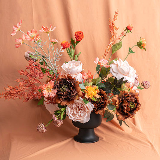 Ceramic Compote Isabella Vases Black (13Dx15cmH)