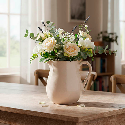 Ceramic Pitcher Vase White (20x16.5x20cmH)