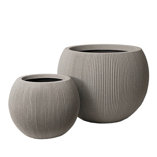 Alto Elements Large Ribbed Bowl Pot Set2 Mediterranean Beige