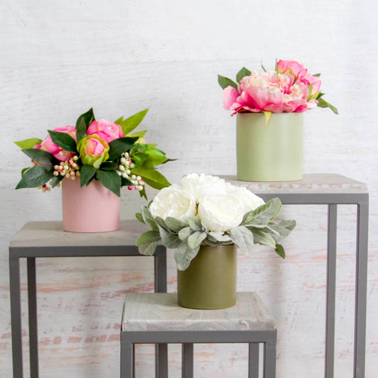 Ceramic Cylinder Pot Satin Matte Sage (10.5x10.5cmH)