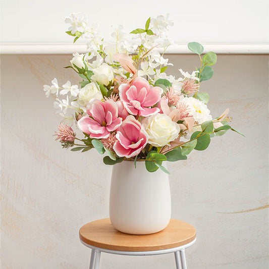 Ceramic Taron Belly Pot Matte White (17.5x20cmH)