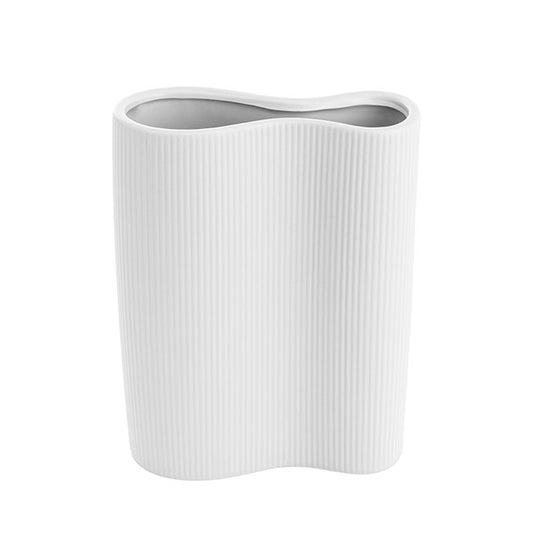 Ceramic Cyprus Muse Vase Matte White (17x7x23cmH)