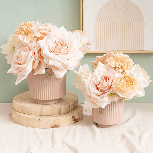 Ceramic Mykonos Muse Vase Matte Nude (14x14x14cmH)