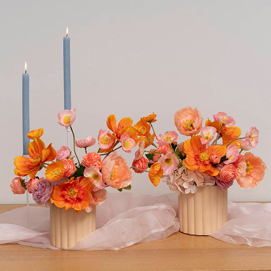 Ceramic Cylinder Lily Pot Matte Sandstone (12Dx12cmH)