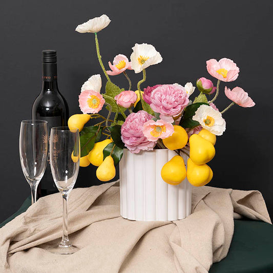 Ceramic Cylinder Lily Pot Matte White (12Dx12cmH)