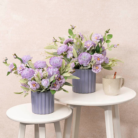 Ceramic Cylinder Lily Pot Matte Lilac (14Dx14cmH)