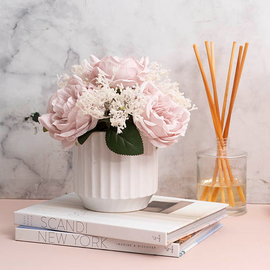 Ceramic Cylinder Sandra Pot Matte White (12Dx12cmH)