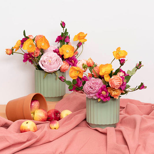 Ceramic Cylinder Sandra Pot Matte Sage (14Dx14cmH)