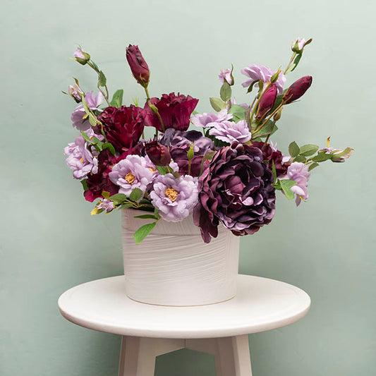 Ceramic Cylinder Jade Pot Matte White (16.5Dx12.7cmH)