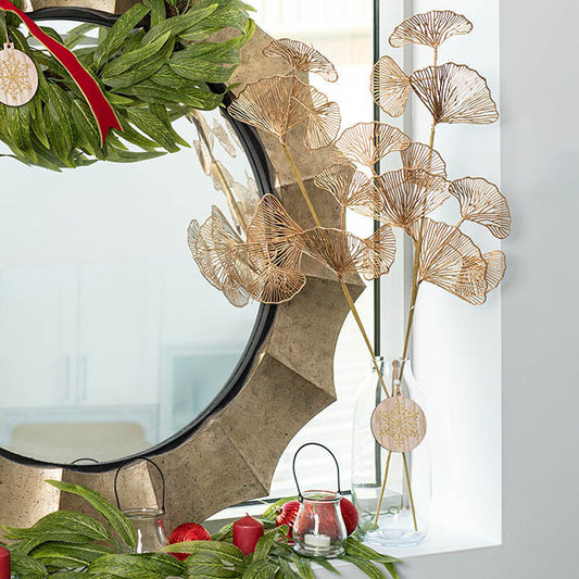 Ginkgo Leaf Spray Metallic Gold (70cmH)