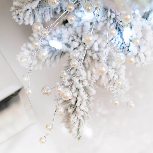 Ivory Pearl Spray Silver (70cmH)