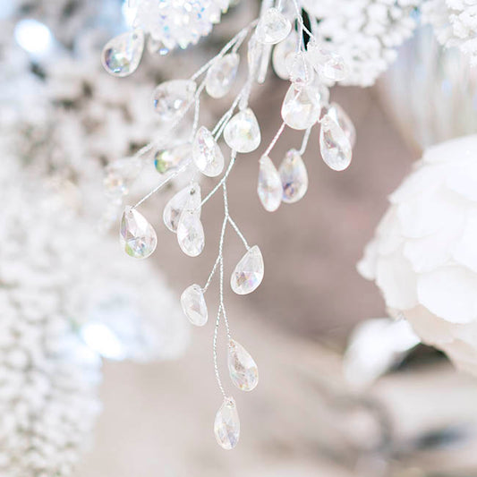 Teardrop Acrylic Crystal Pick Silver (31cmH)