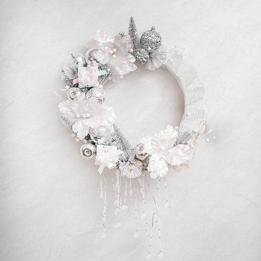 Elegant Acrylic Crystal Cascading Spray Silver (90cmH)