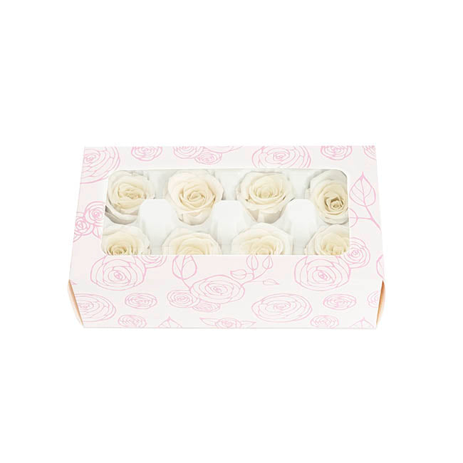 Amore Forever Preserved Rose Heads 8 PCS White (4-5cmD)