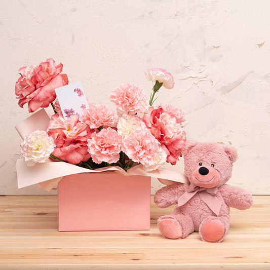 Real Touch Ruffle Carnation Stem Pink Cream (9cmDx52cmH)