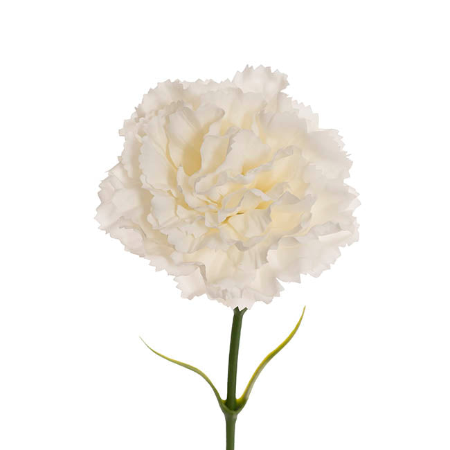 Real Touch Ruffle Carnation Stem White (9cmDx52cmH)