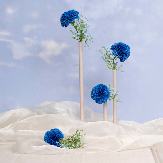 Carnation Ruffle Stem Deep Blue (9cmDx42cmH)
