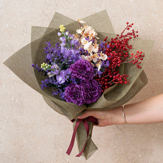 Carnation Ruffle Stem Dark Purple (9cmDx42cmH)