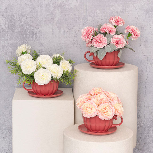 Carnation Ruffle Stem Light Pink (9cmDx42cmH)