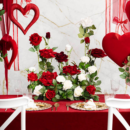 Velvet Rose Full Bloom Stem Dark Red (13cmDx75cmH)