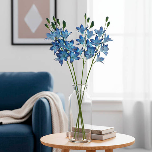 Singapore Orchid x5 Flowers Real Touch Ombre Blue (64cmH)