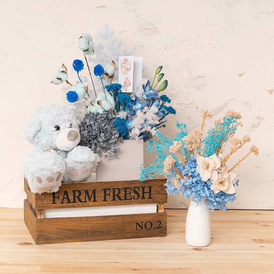 Real Touch Singapore Orchid x5 Flowers Ombre Blue (64cmH)