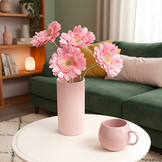 Gerbera Revolution Stem Soft Pink (13cmDx65cmH)