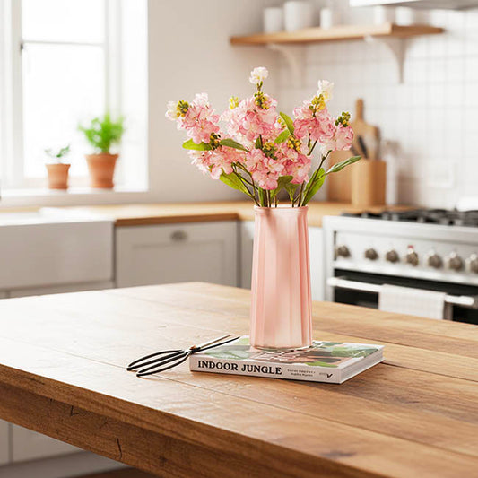 Faux Stock Flower Spray x 3 Head Soft Pink (65cmH)