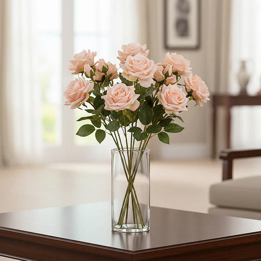 Siena Rose Real Touch Full Bloom Soft Peach (60cmH)