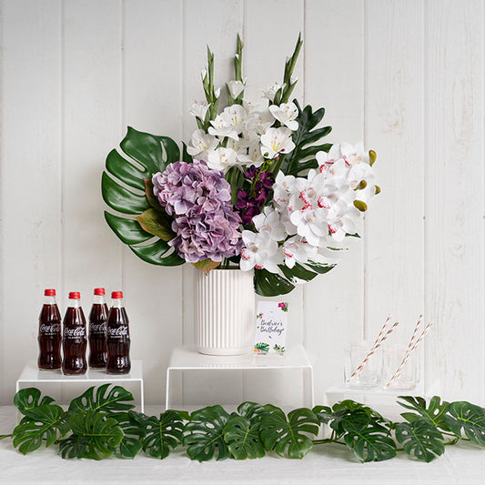 Real Touch Gladiolus x 5 Head Long Stem White (82cmH)