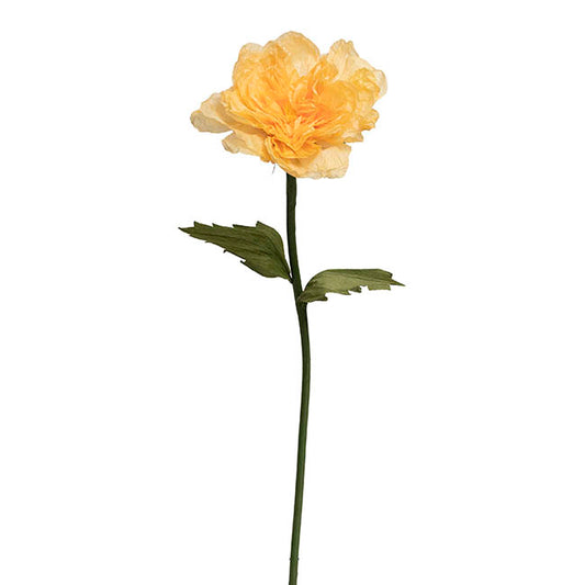 Large Paper Zinnia Stem Yellow (35cmDx110cmH)