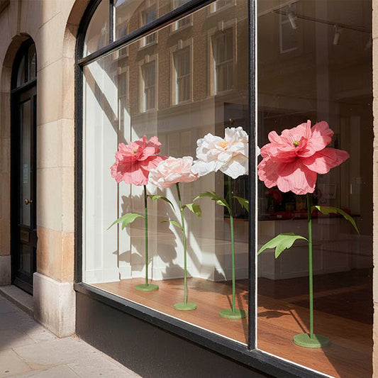 Giant Paper Flower USA Pillar Rose Stem Coral (40cmDx120cmH)