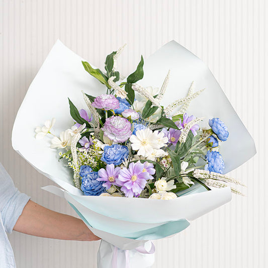 Buttercup Ranunculus Spray x3 French Blue (52cmH)