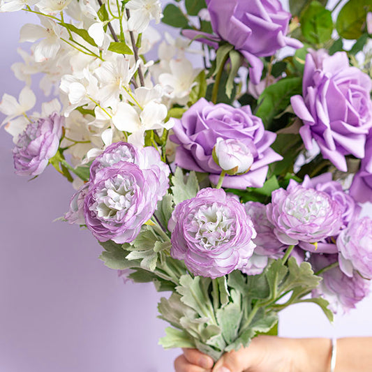 Buttercup Ranunculus Spray x3 Soft Purple (52cmH)