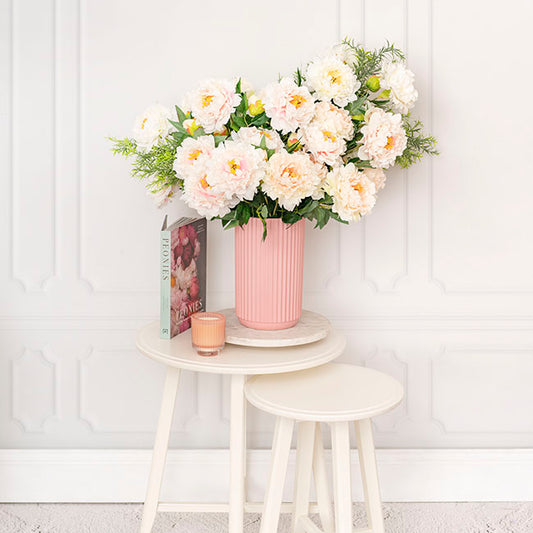 Evelyn Peony Spray Champagne (70cmH)