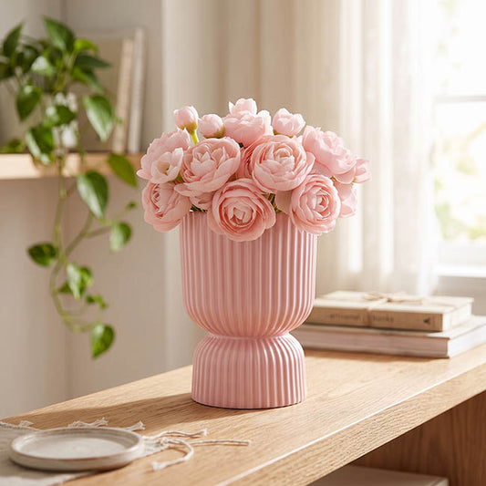 Ranunculus Flower Bunch 6 Stems Soft Pink (28cmH)
