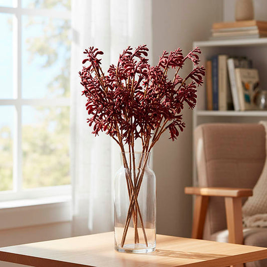 Native Artificial Kangaroo Paw Spray Dark Red (62cmH)