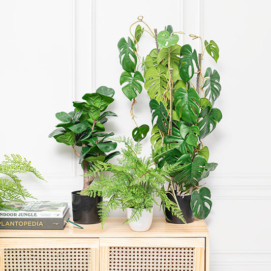 Artificial Potted Real Touch Fiddle Tree Green (50cmH)